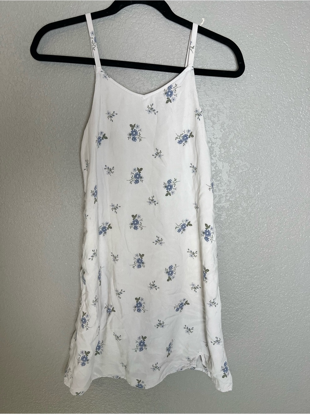 abercrombie kids White Floral Slip Dress with Blue Flowers